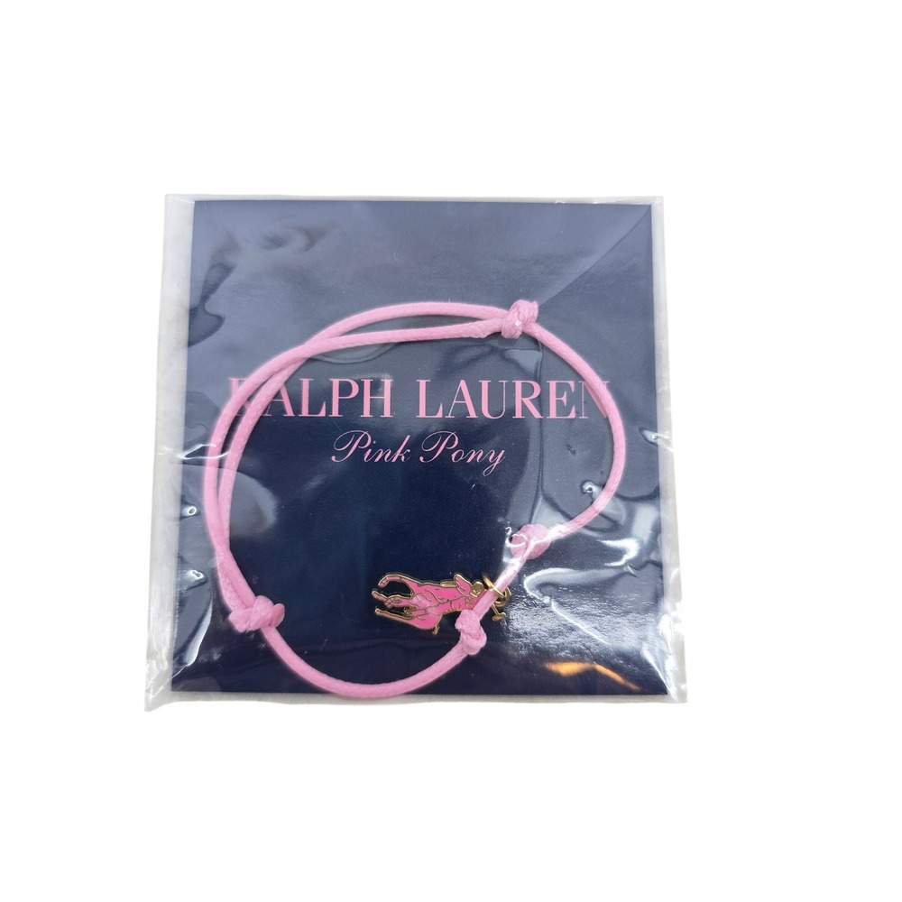 Ralph Lauren Bracelet Womens OS Pink Pony Pink Enamel Charm NEW